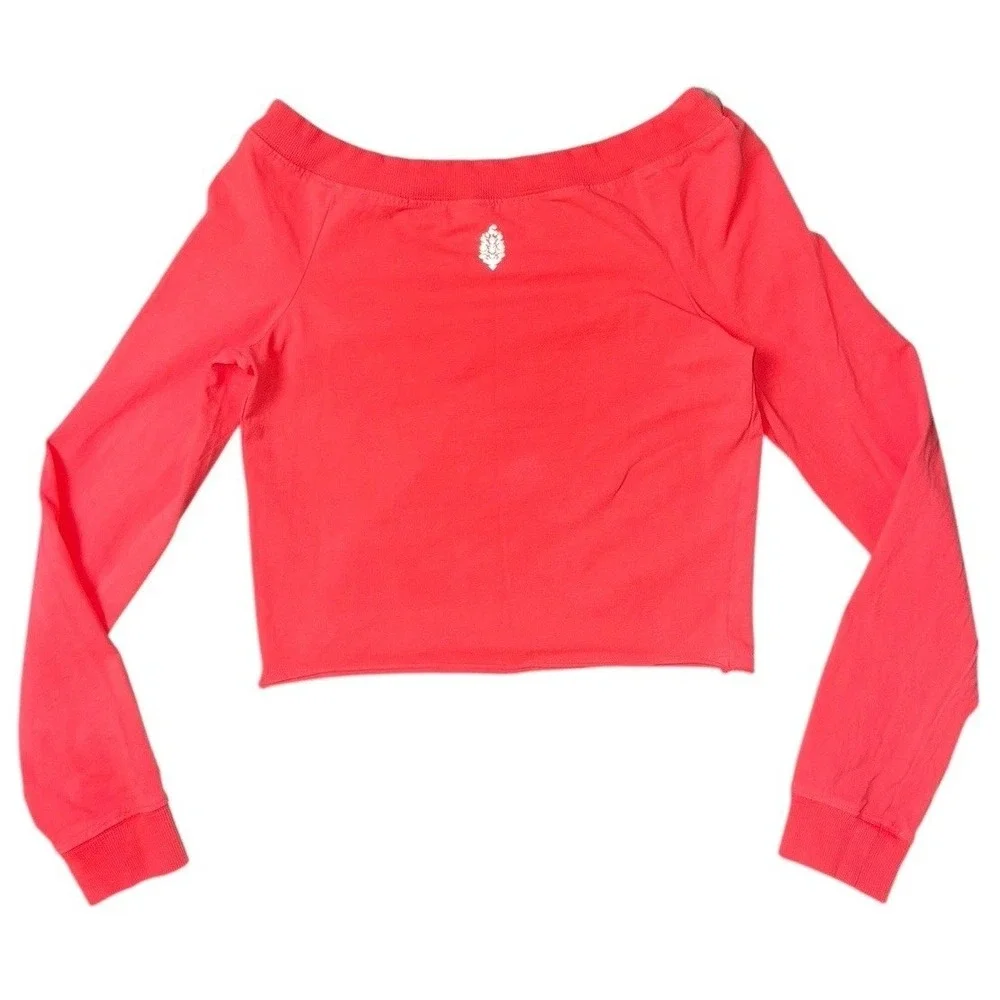 Free People Movement Hot Shot Easy Long Sleeve Set Neon‎ Coral (Top S/Shorts M)